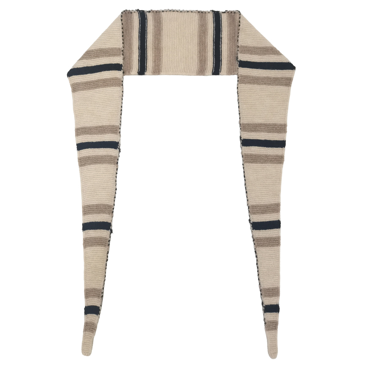 Three Color Stripe Croissant Scarf