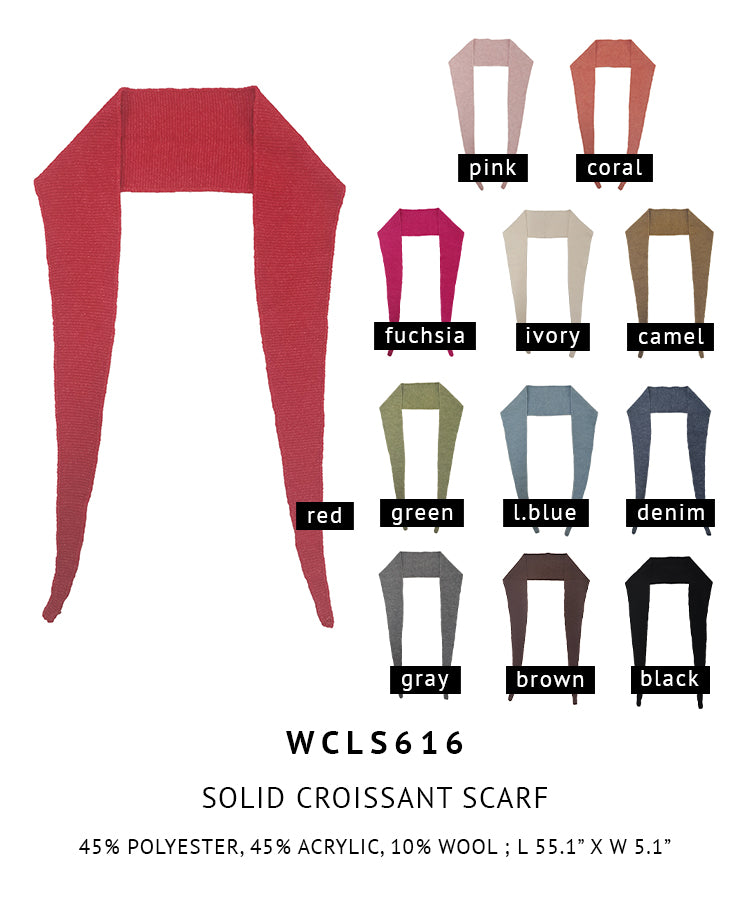 Solid Croissant Scarf