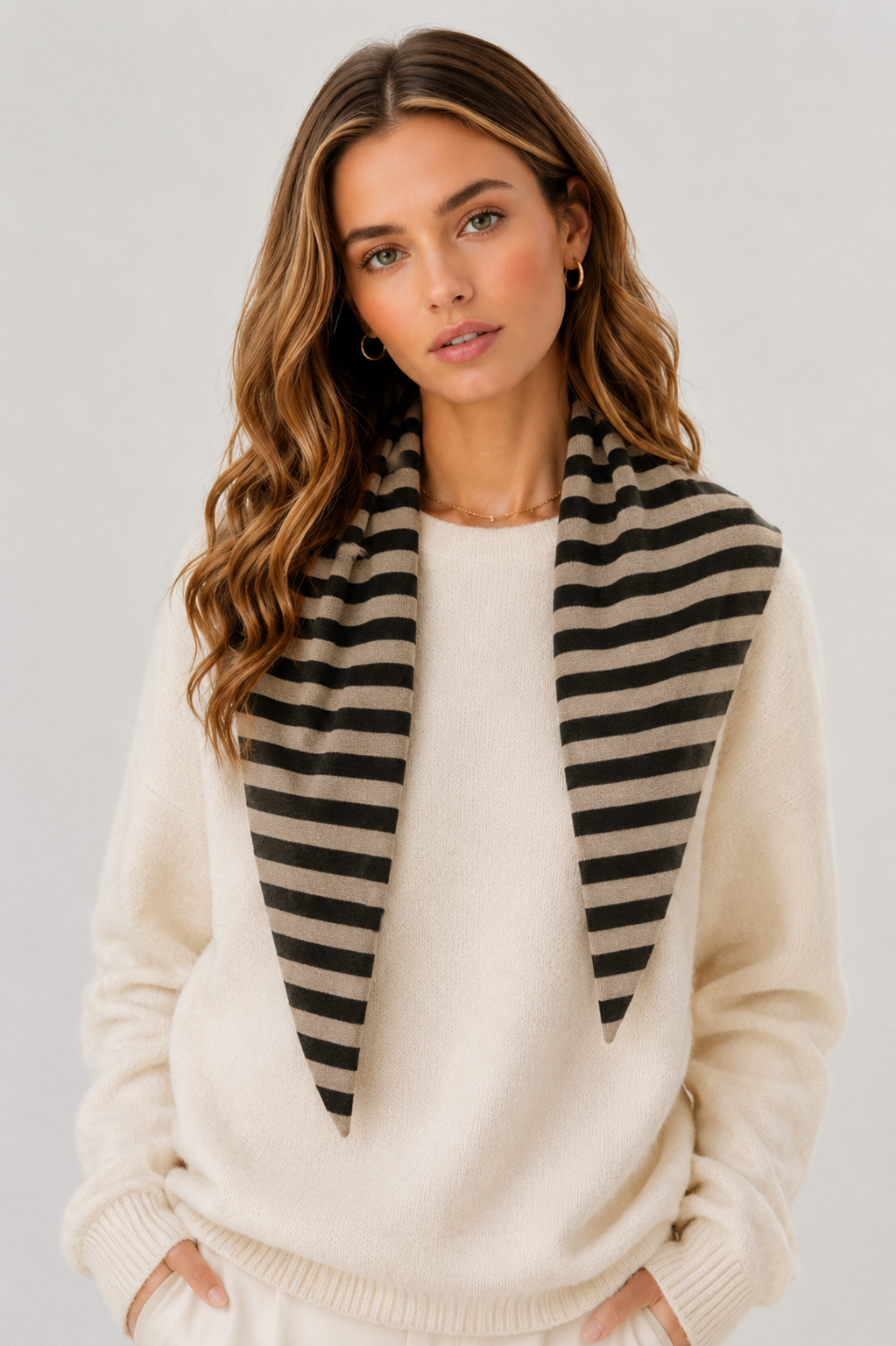 Stripe Triangle Scarf