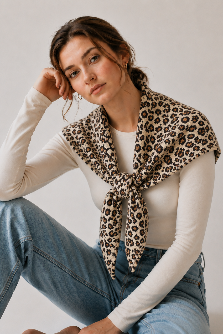 Leopard Triangle Scarf