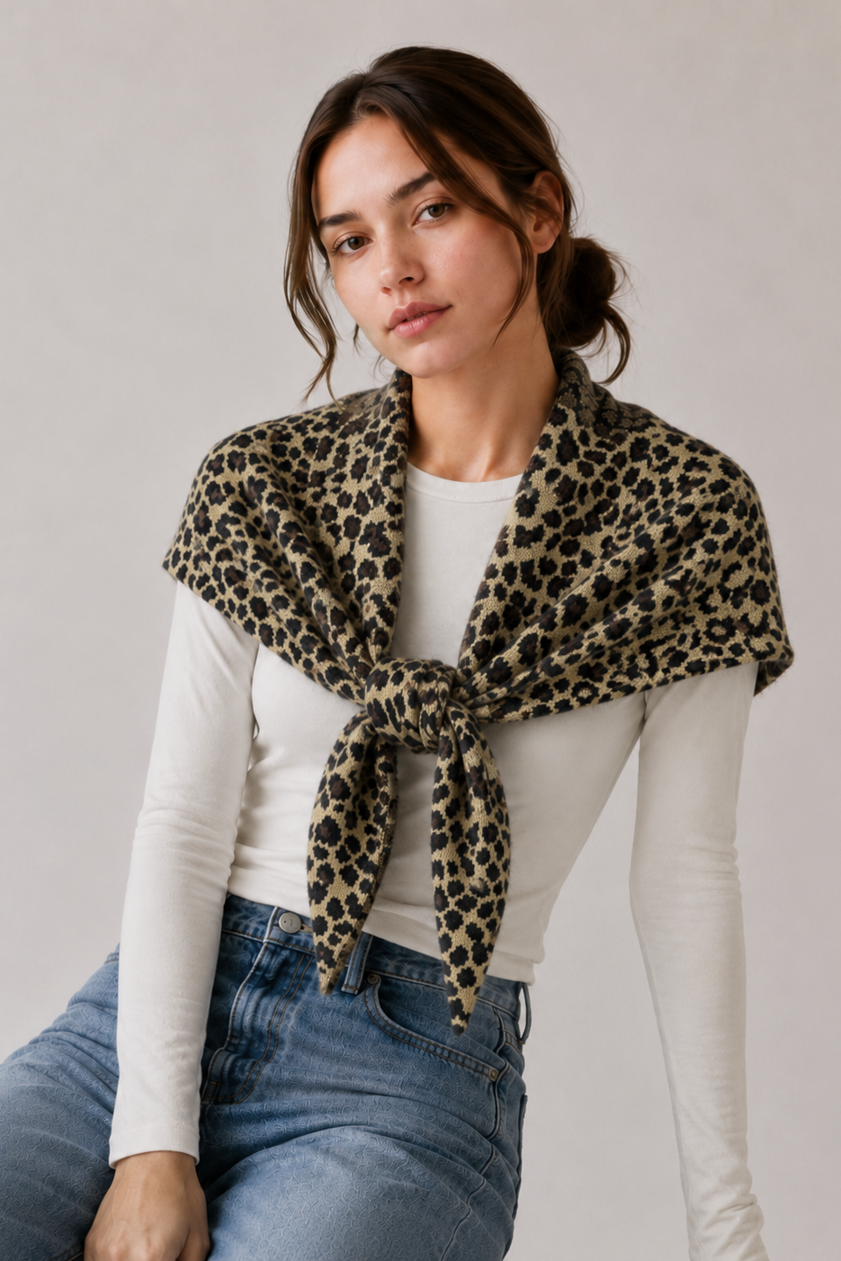 Leopard Triangle Scarf
