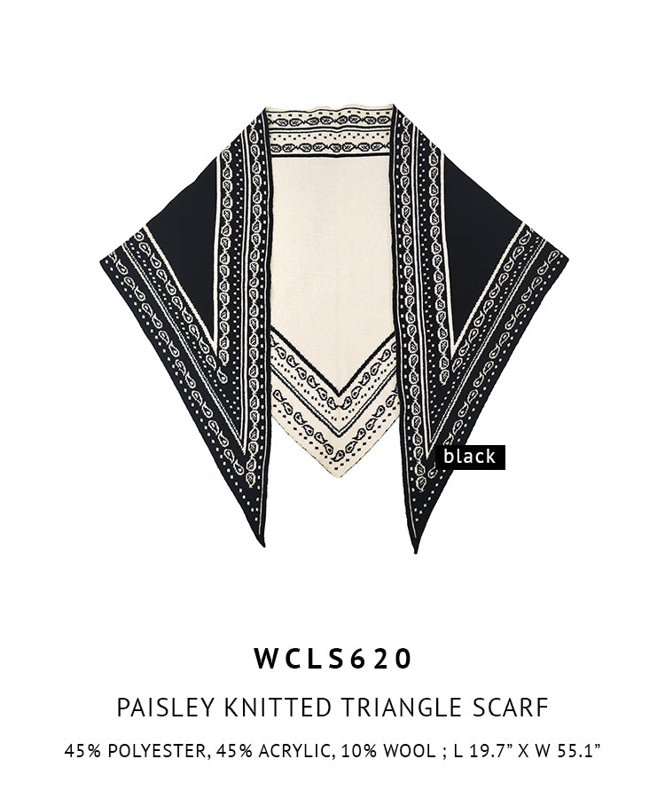 Paisley Knitted Triangle Scarf
