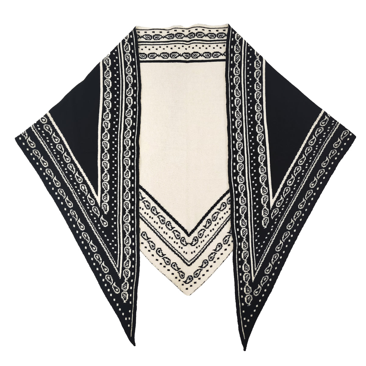 Paisley Knitted Triangle Scarf