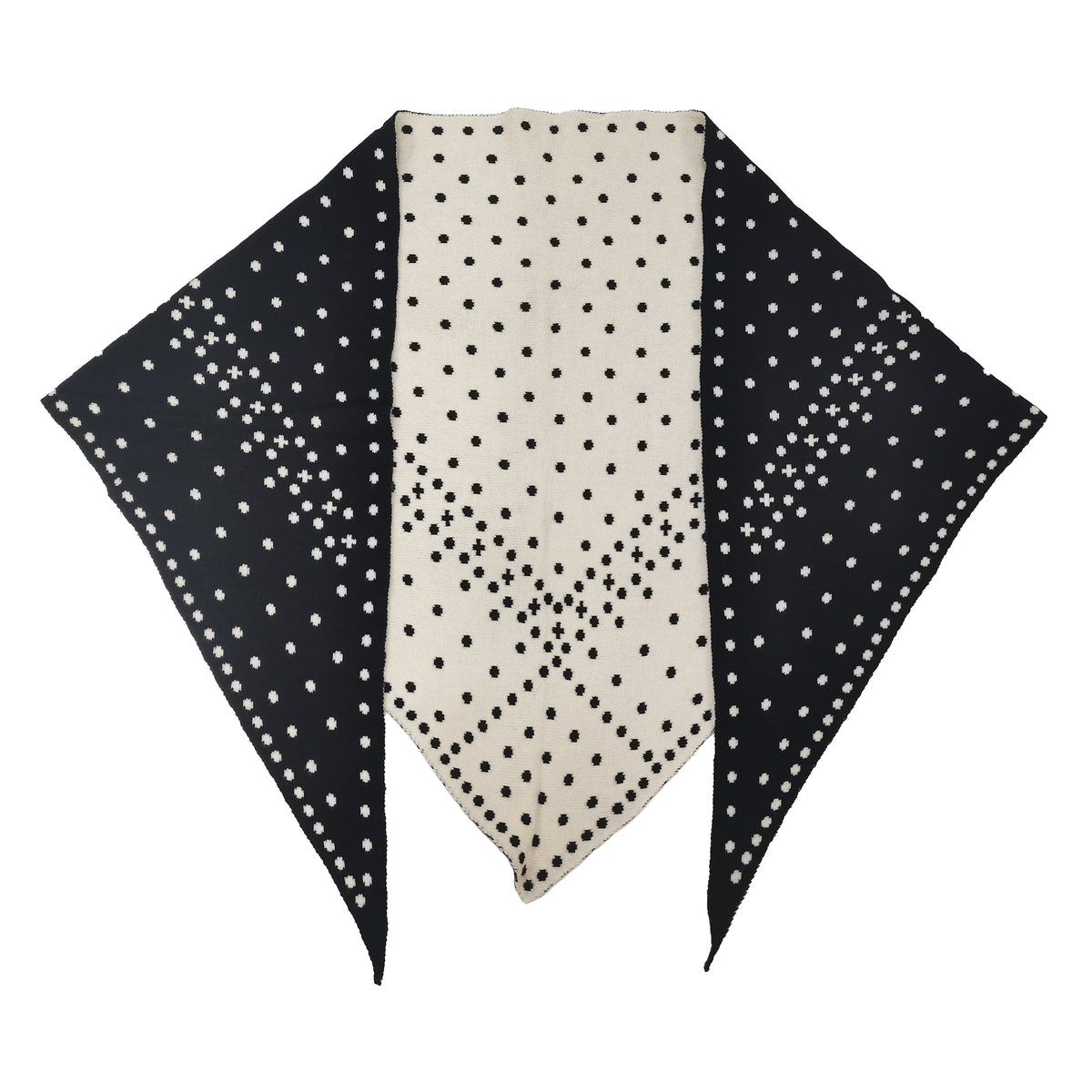 Polka Dot Knitted Triangle Scarf