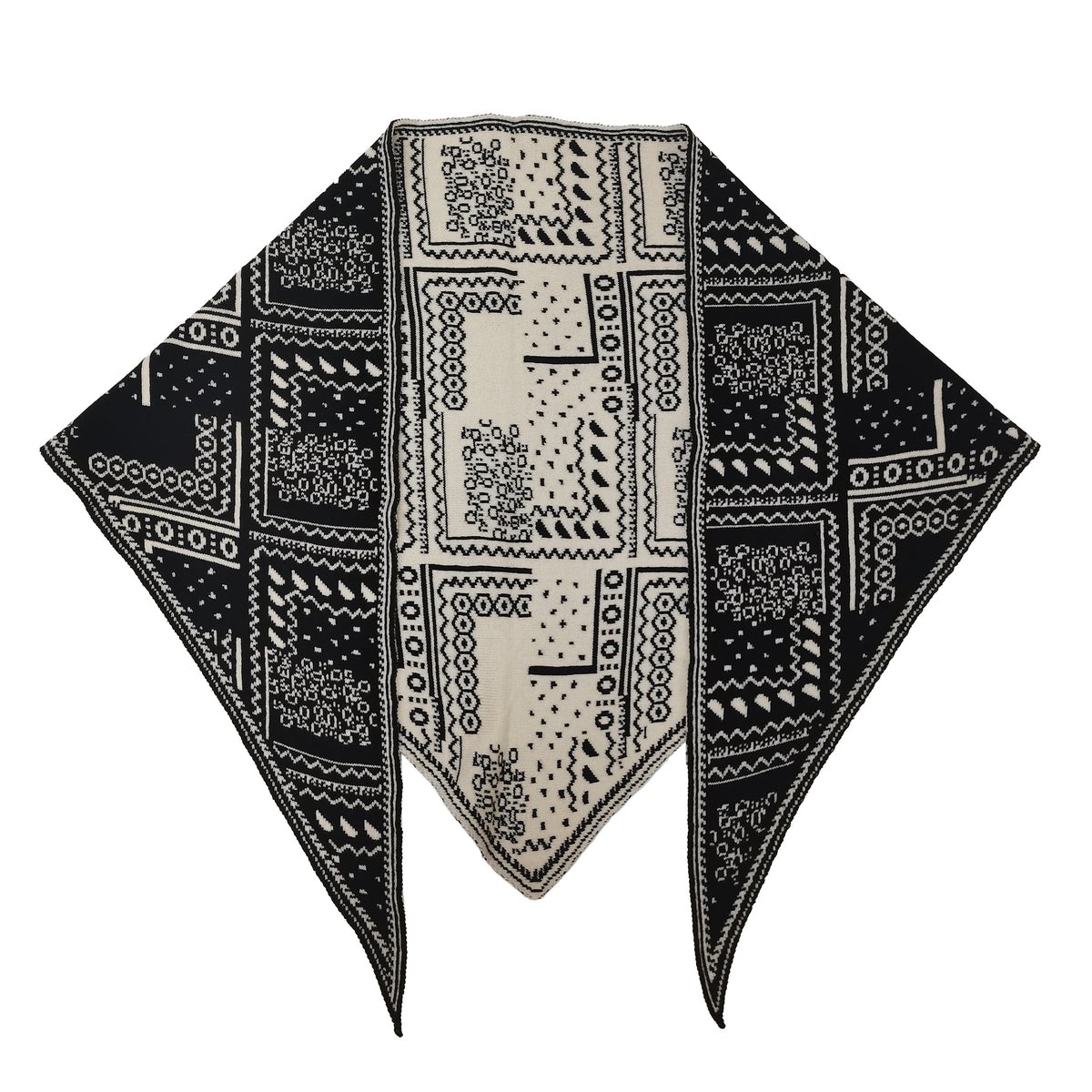 Bandana Pattern Knitted Triangle Scarf