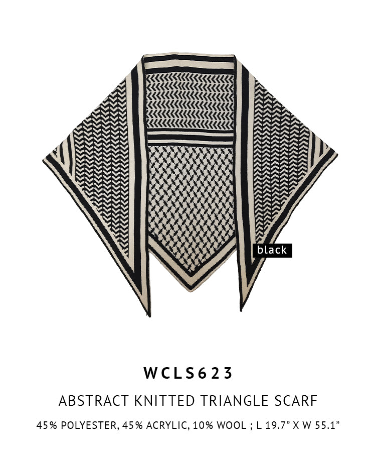Abstract Knitted Triangle Scarf