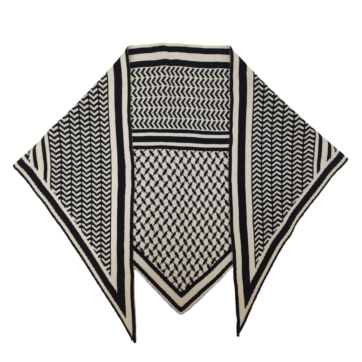 Abstract Knitted Triangle Scarf