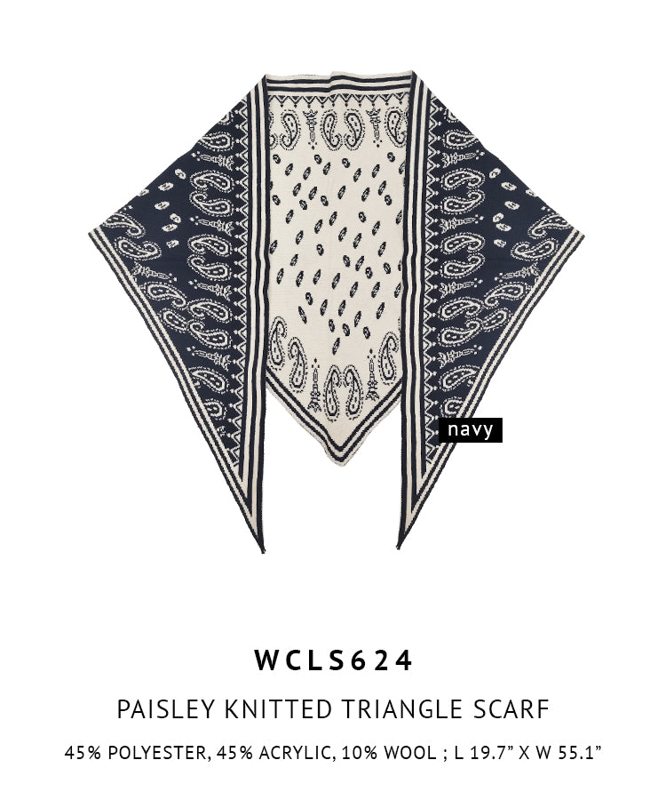 Paisley Knitted Triangle Scarf