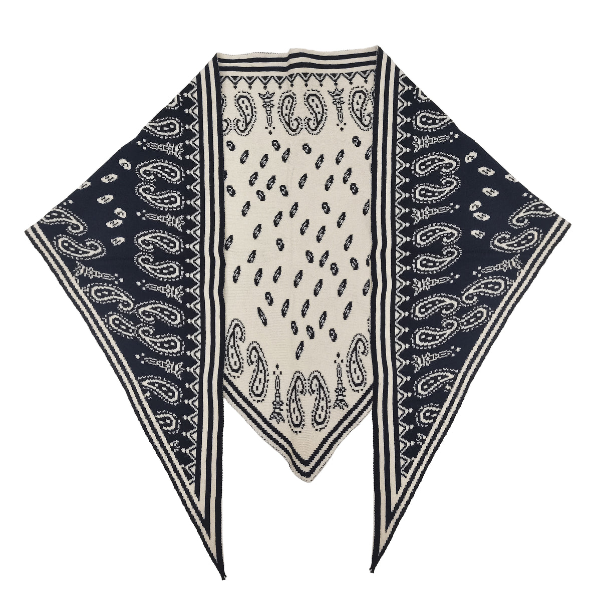 Paisley Knitted Triangle Scarf