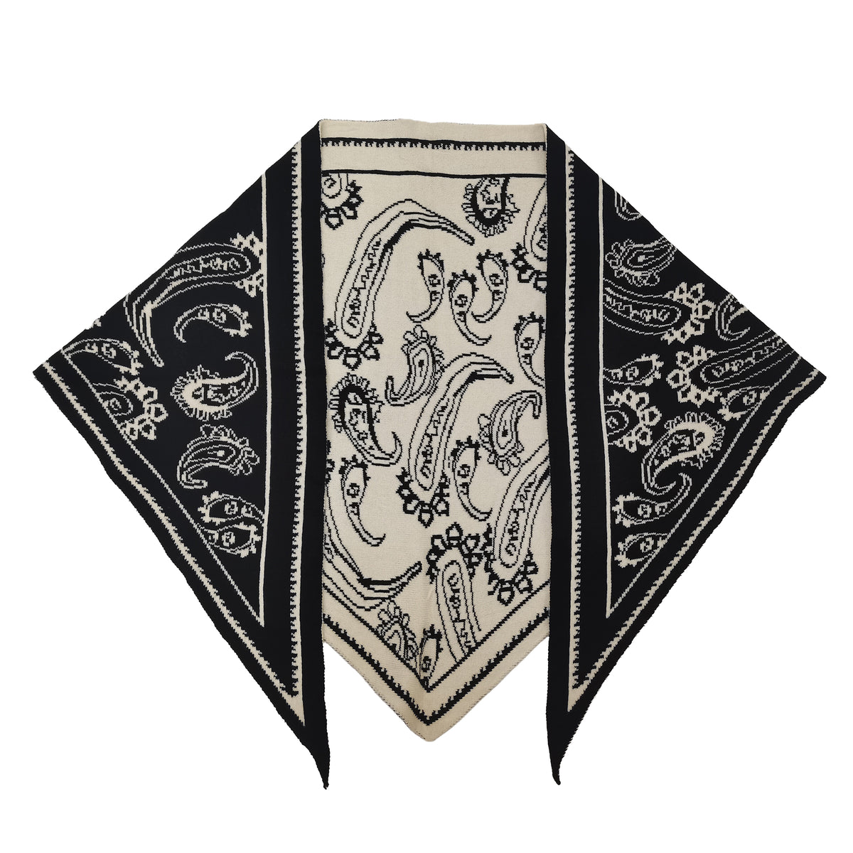 Paisley Knitted Triangle Scarf