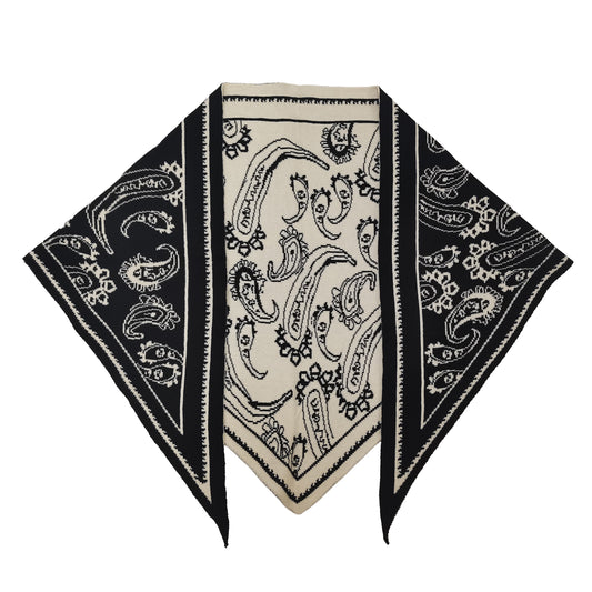 Paisley Knitted Triangle Scarf