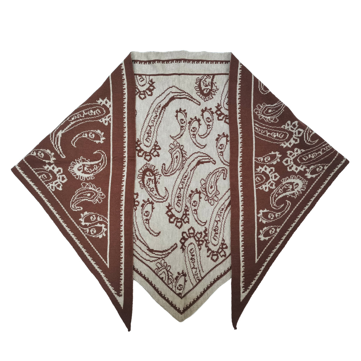 Paisley Knitted Triangle Scarf