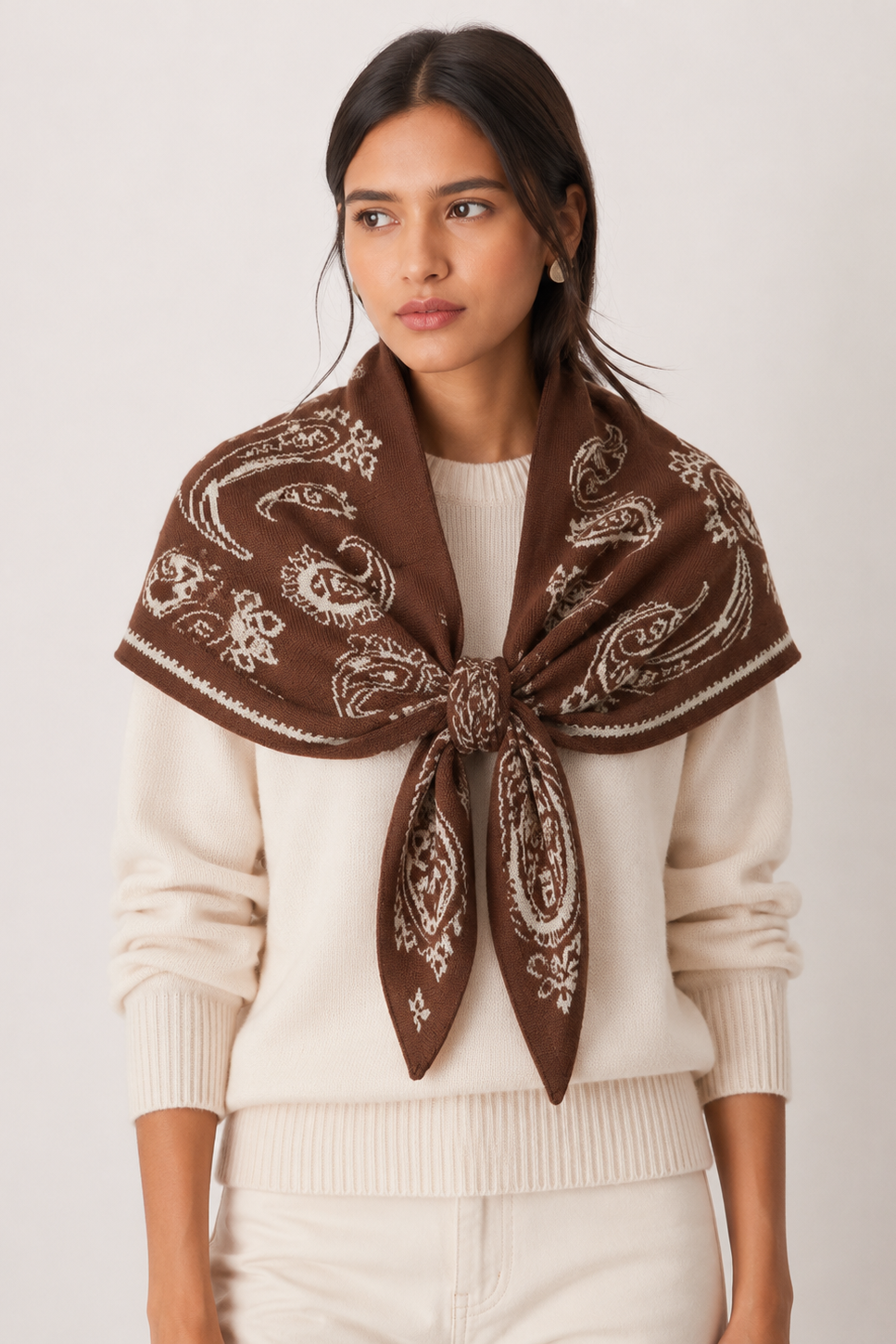 Paisley Knitted Triangle Scarf