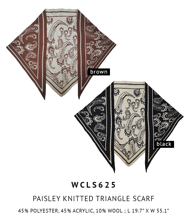 Paisley Knitted Triangle Scarf