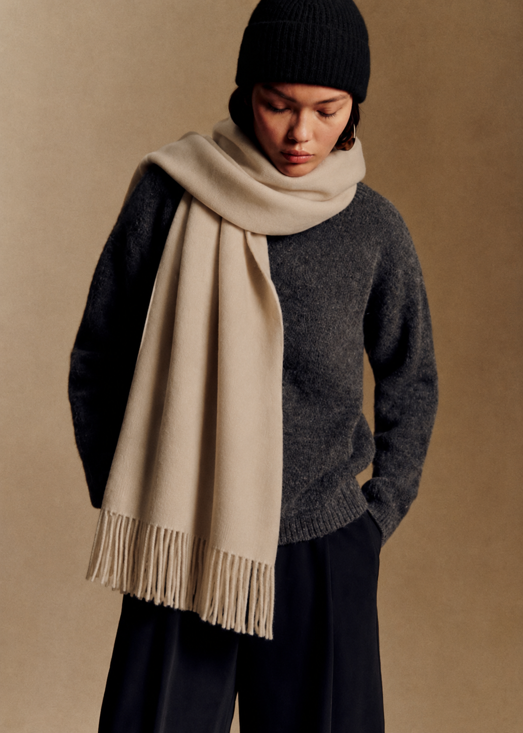 Solid Cashmere Feel Scarf