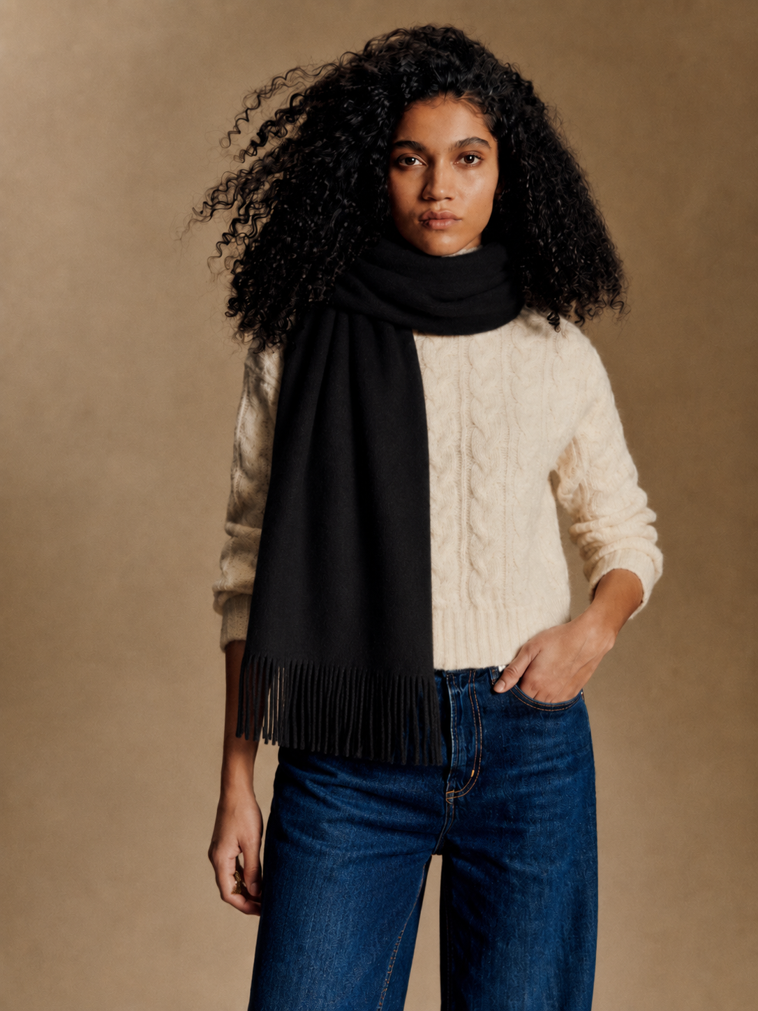 Solid Cashmere Feel Scarf
