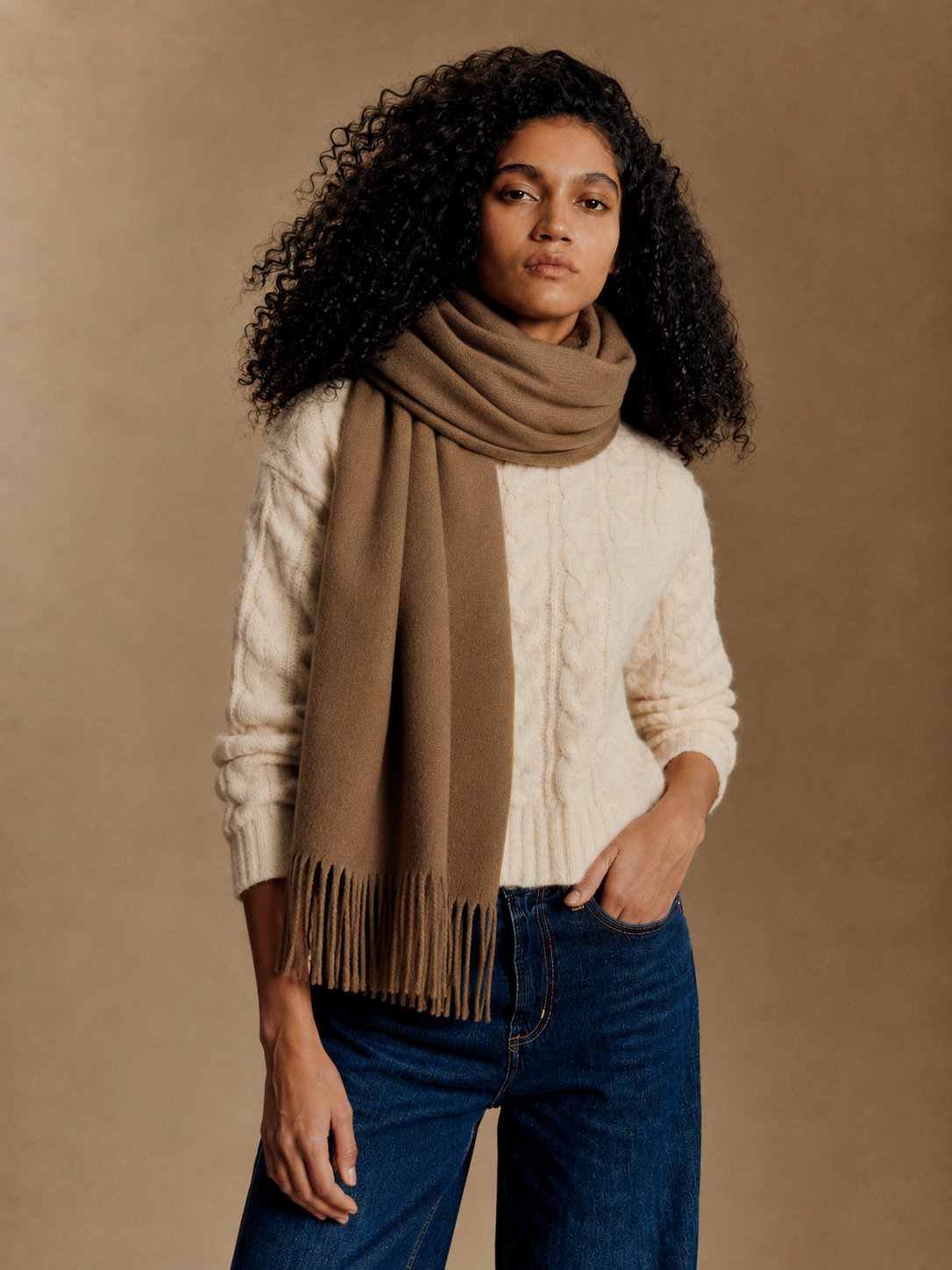 Solid Cashmere Feel Scarf