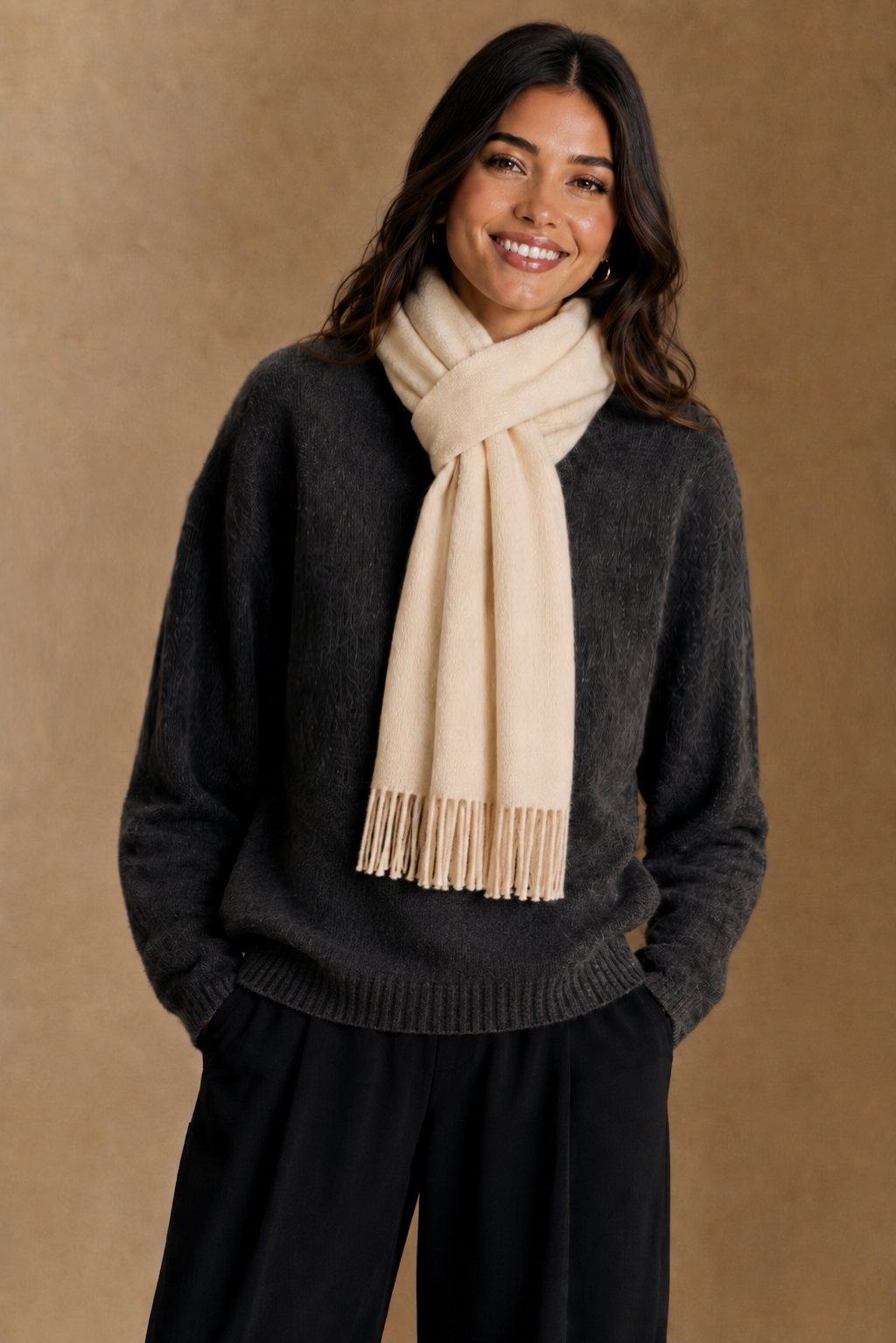 Solid Cashmere Feel Scarf