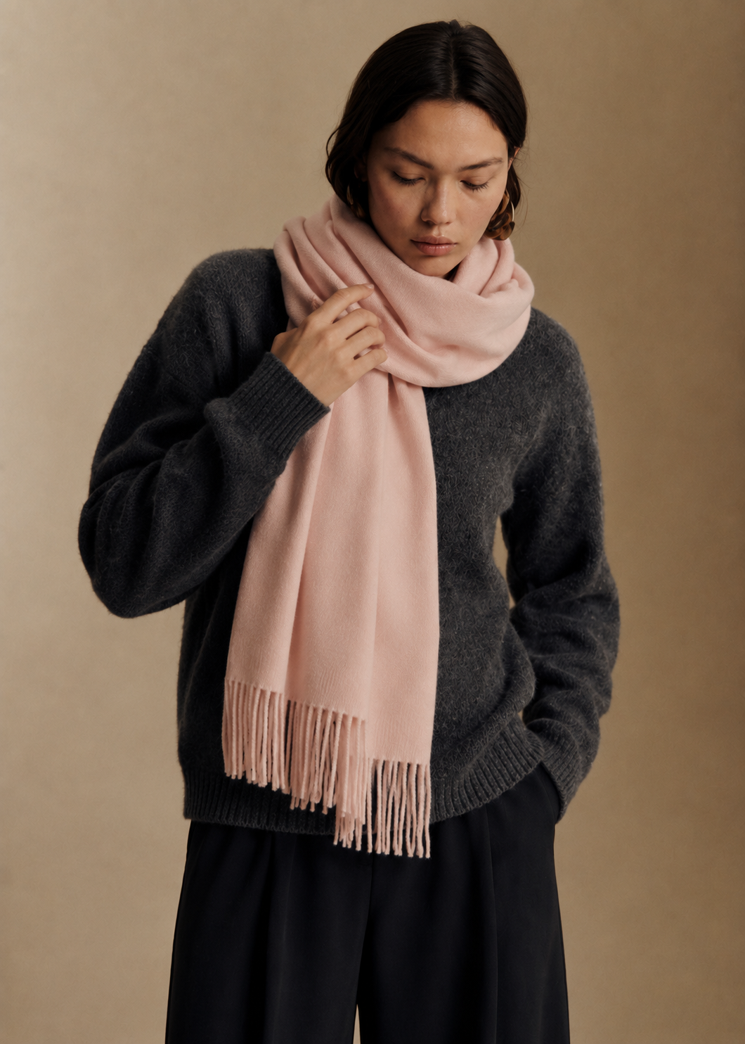 Solid Cashmere Feel Scarf