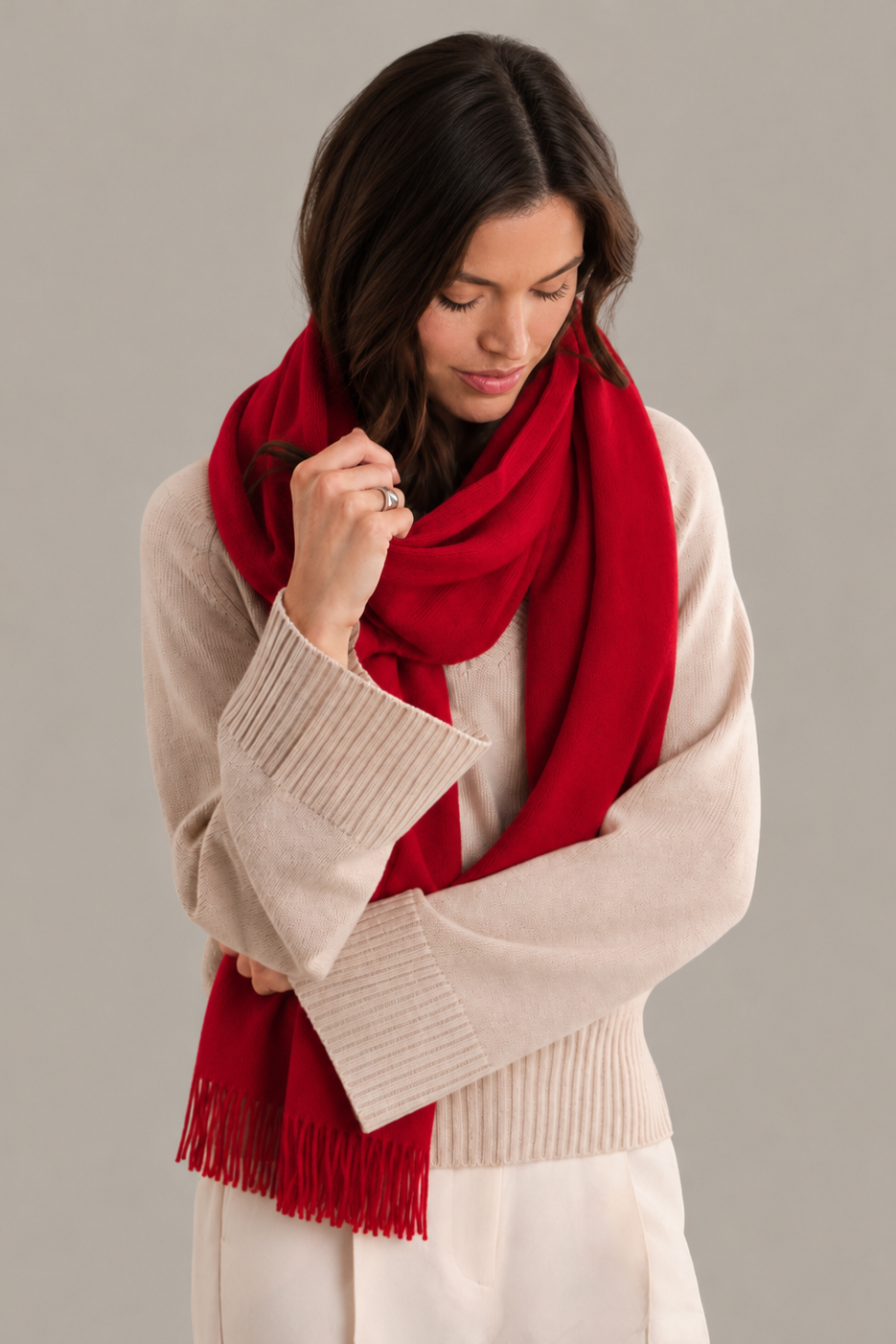 Solid Cashmere Feel Scarf