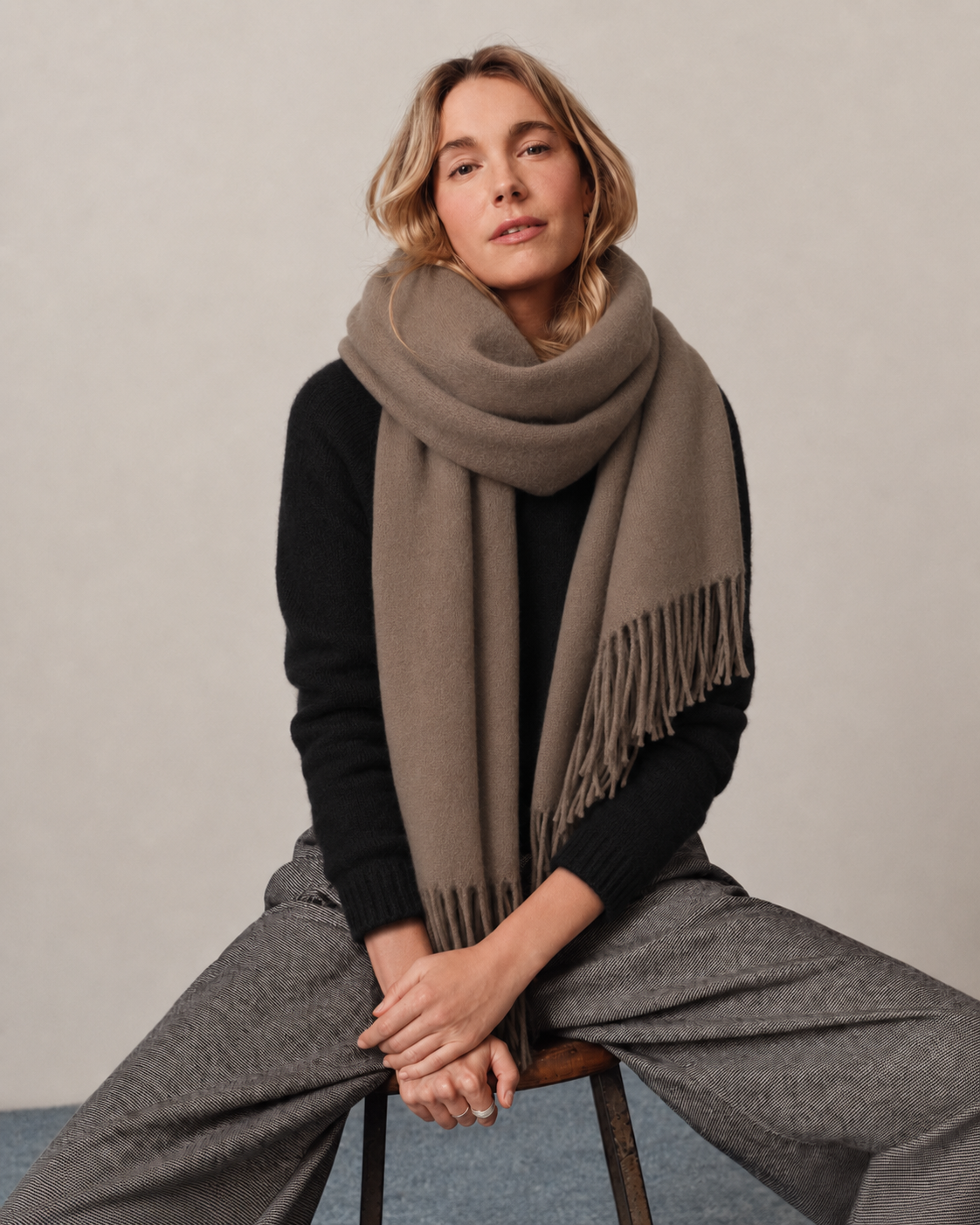 Solid Cashmere Feel Scarf