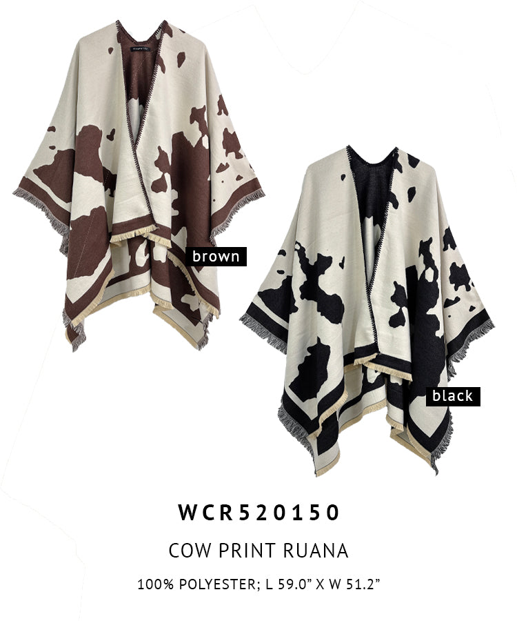 Cow Print Ruana