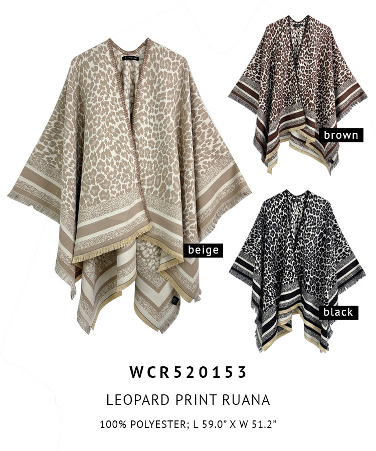 Leopard Print Ruana