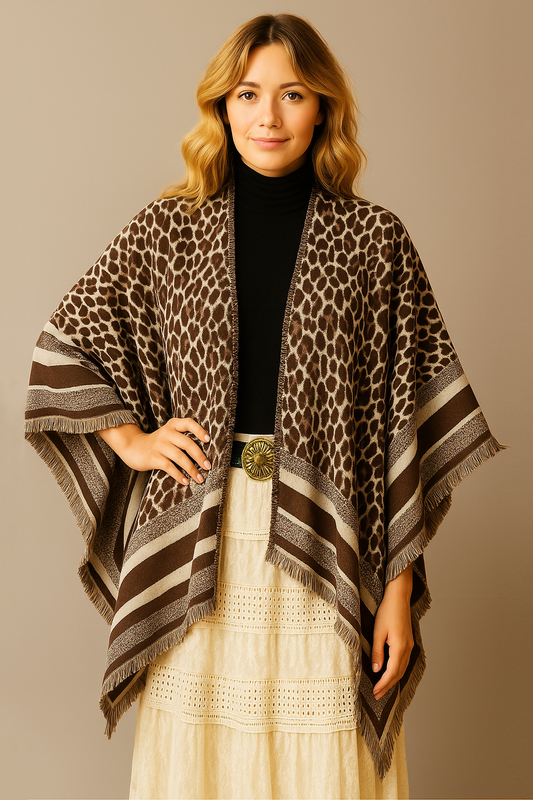 Leopard Print Ruana