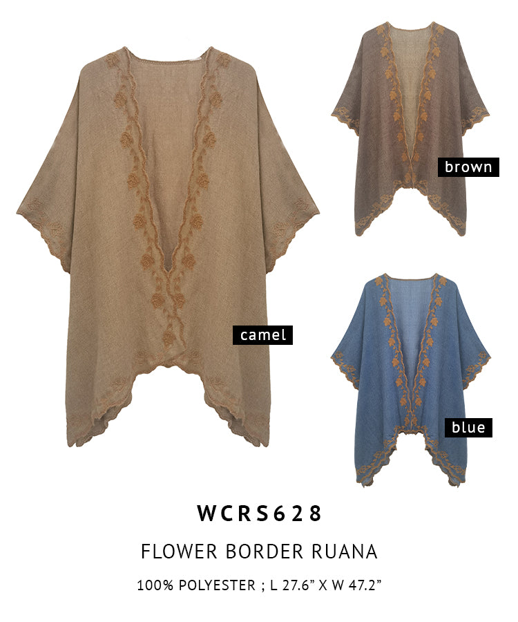 Flower Border Ruana