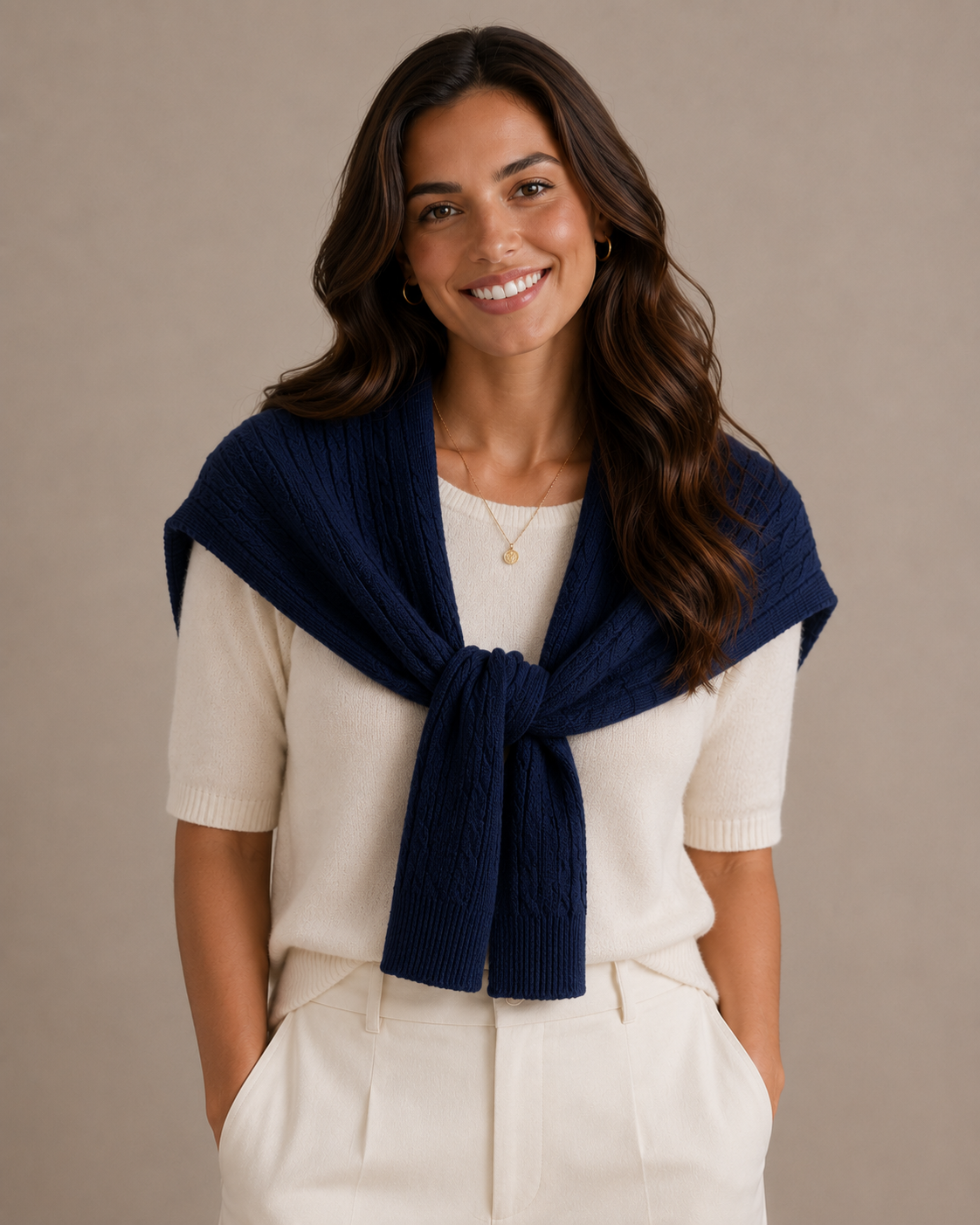 Cable Knitted Shoulder Wrap