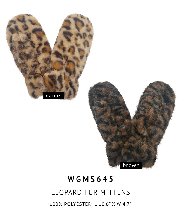 Leopard Fur Mittens
