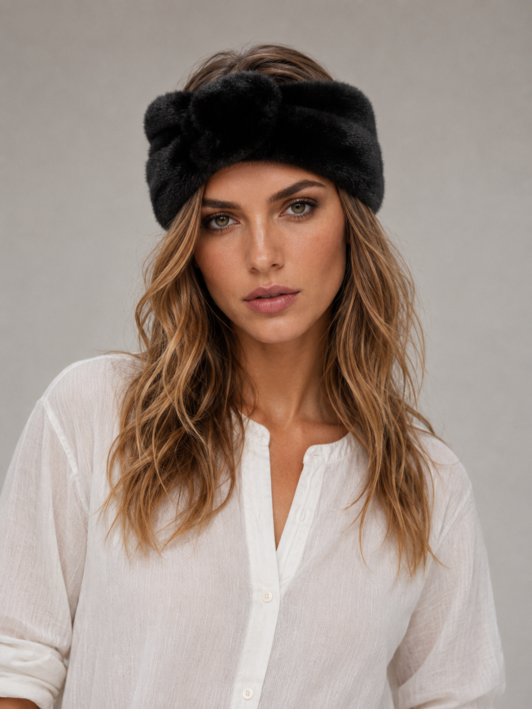 Solid Faux Fur Headwrap