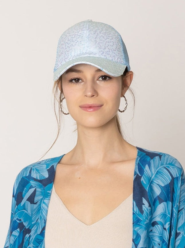 Sequin Mesh Back Baseball Cap