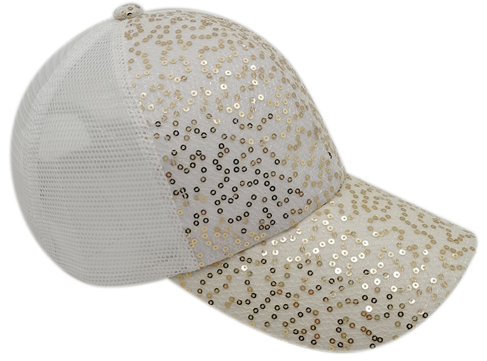 Sequin Mesh Back Baseball Cap