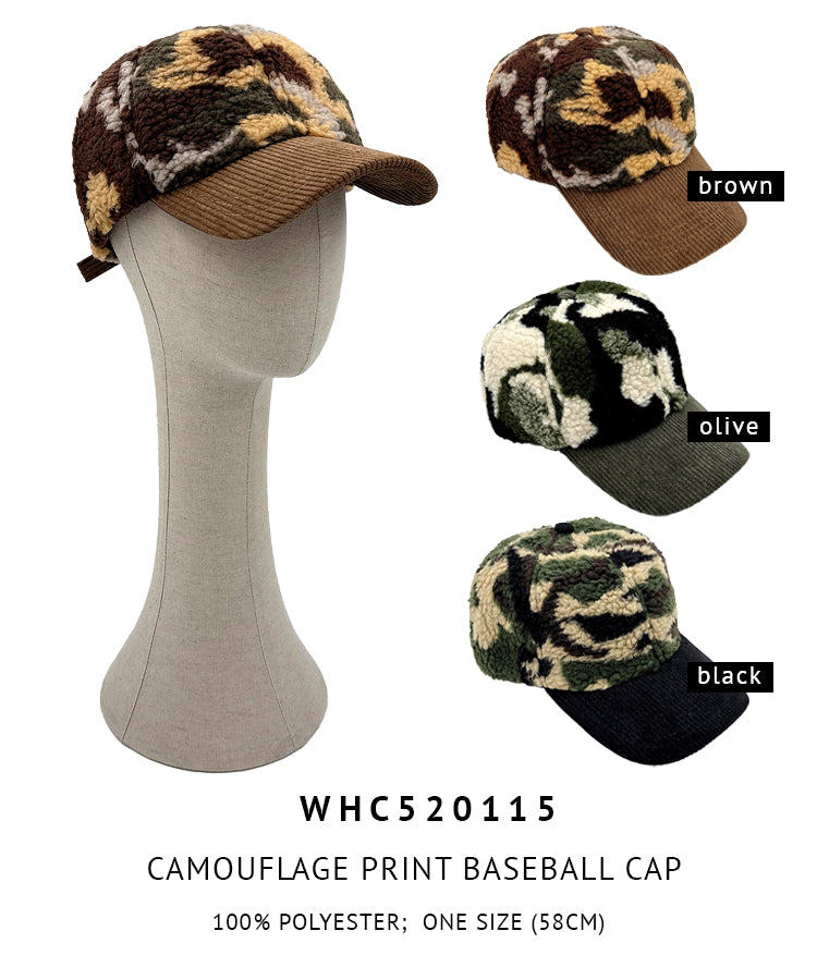 Camouflage Print Baseball Cap