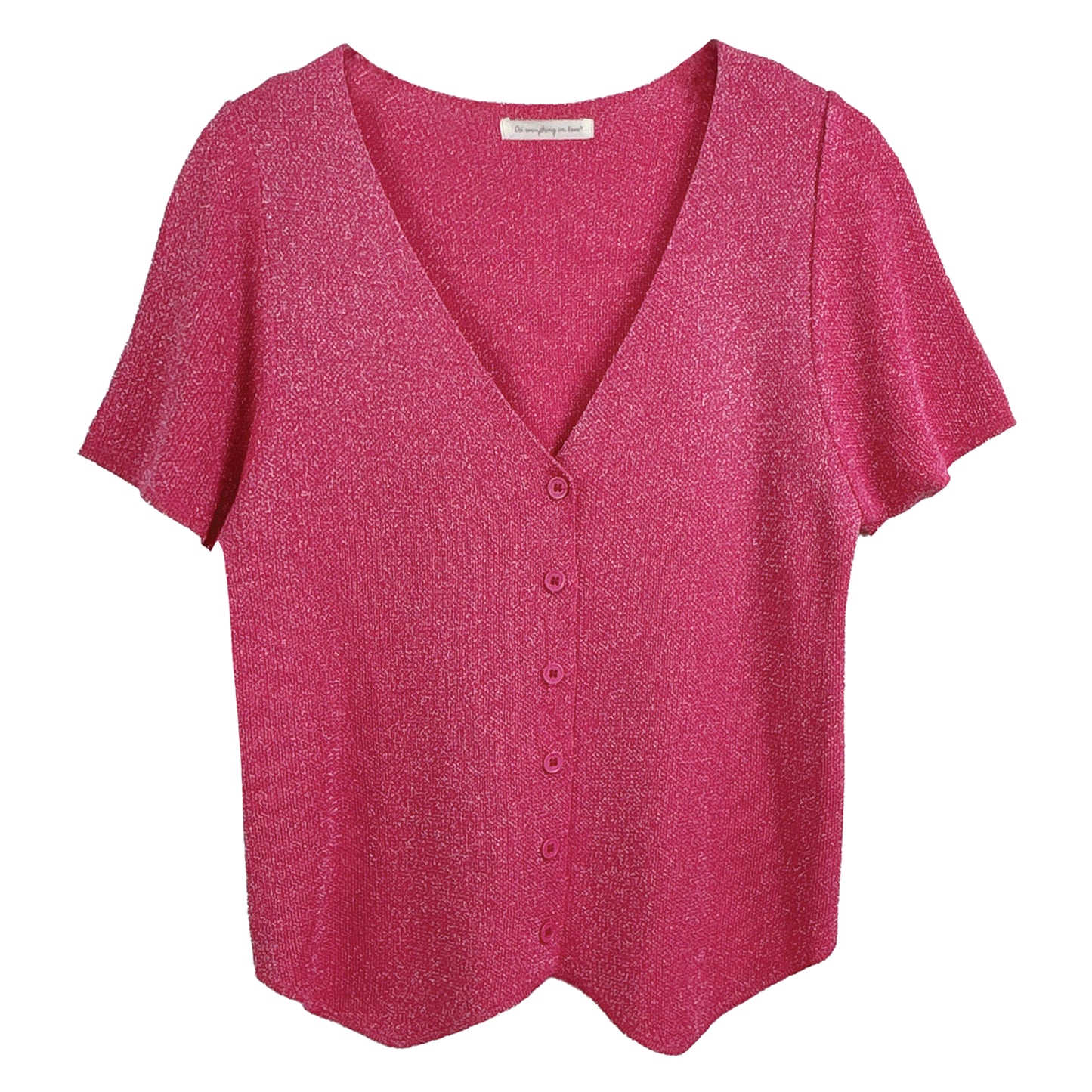 Lurex Short Sleeve Cardigan