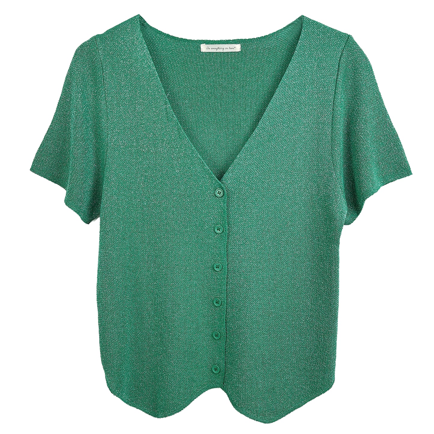 Lurex Short Sleeve Cardigan