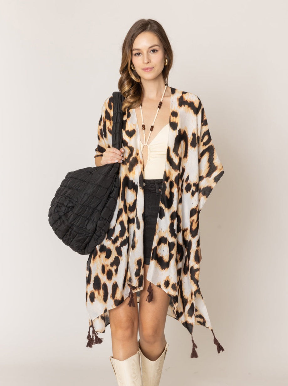 Animal Print Kimono