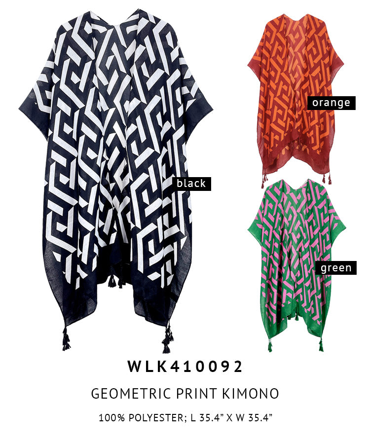 Geometric Print Kimono