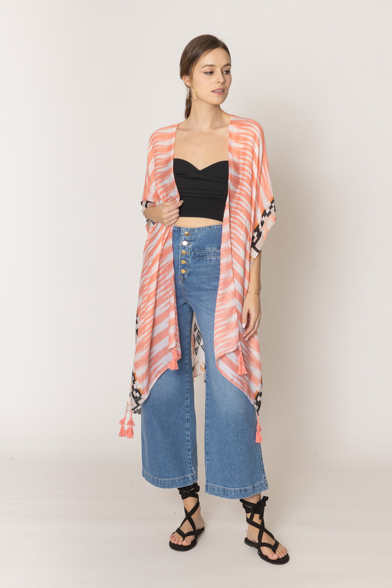 Aztec Print Kimono