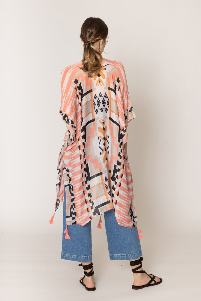 Aztec Print Kimono