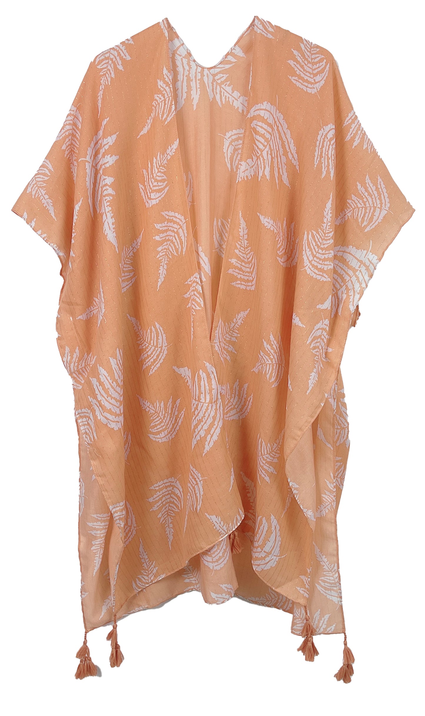 Two Tone Print Lurex Kimono