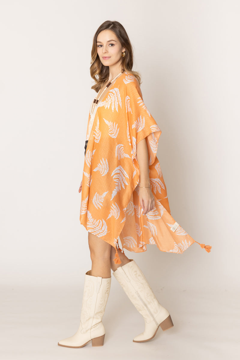 Two Tone Print Lurex Kimono