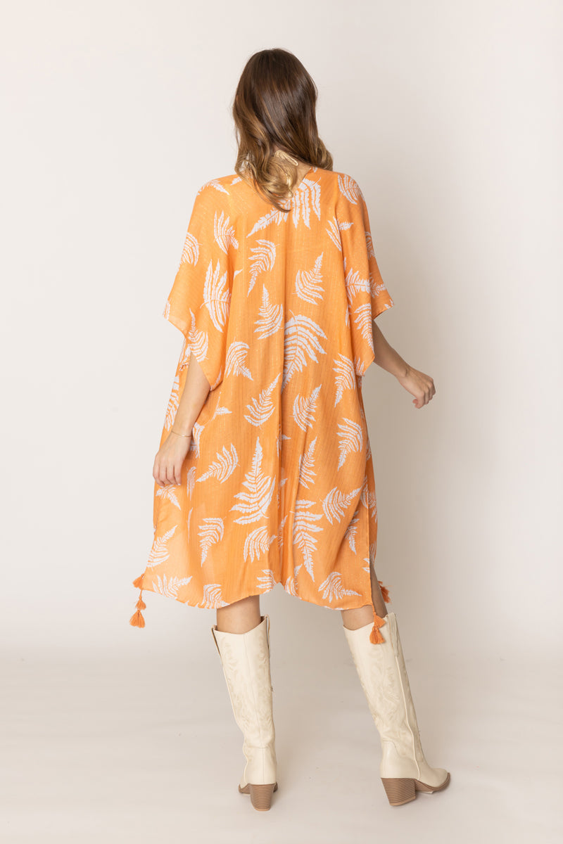 Two Tone Print Lurex Kimono