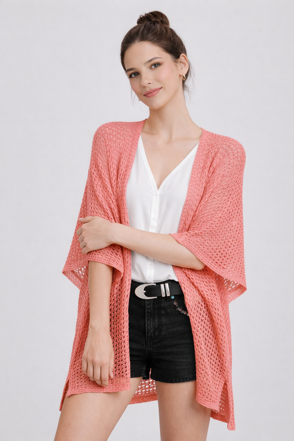 Open Knit Kimono