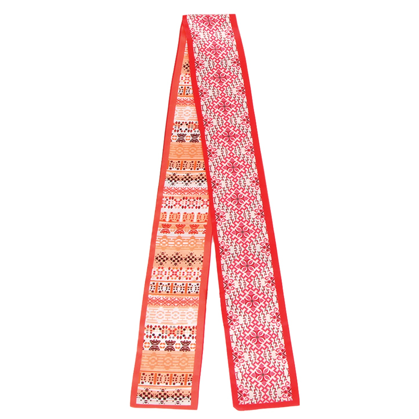 Geometric Jacquard Print Skinny Scarf