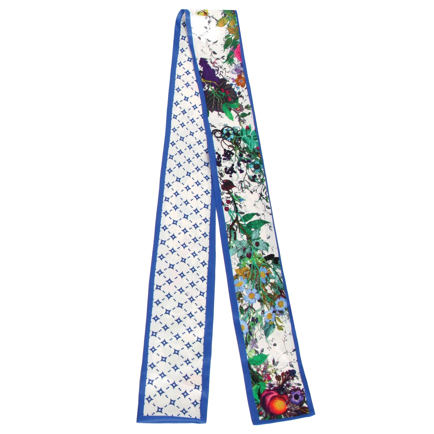 Floral Grid Skinny Scarf