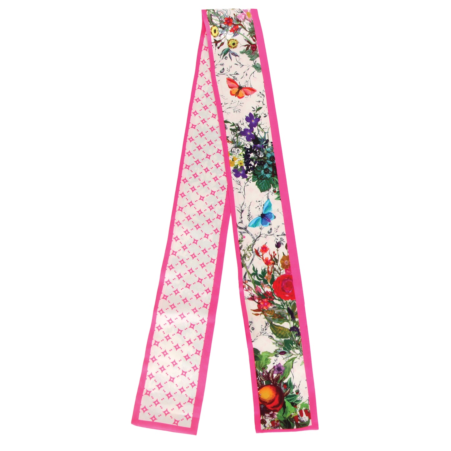 Floral Grid Skinny Scarf