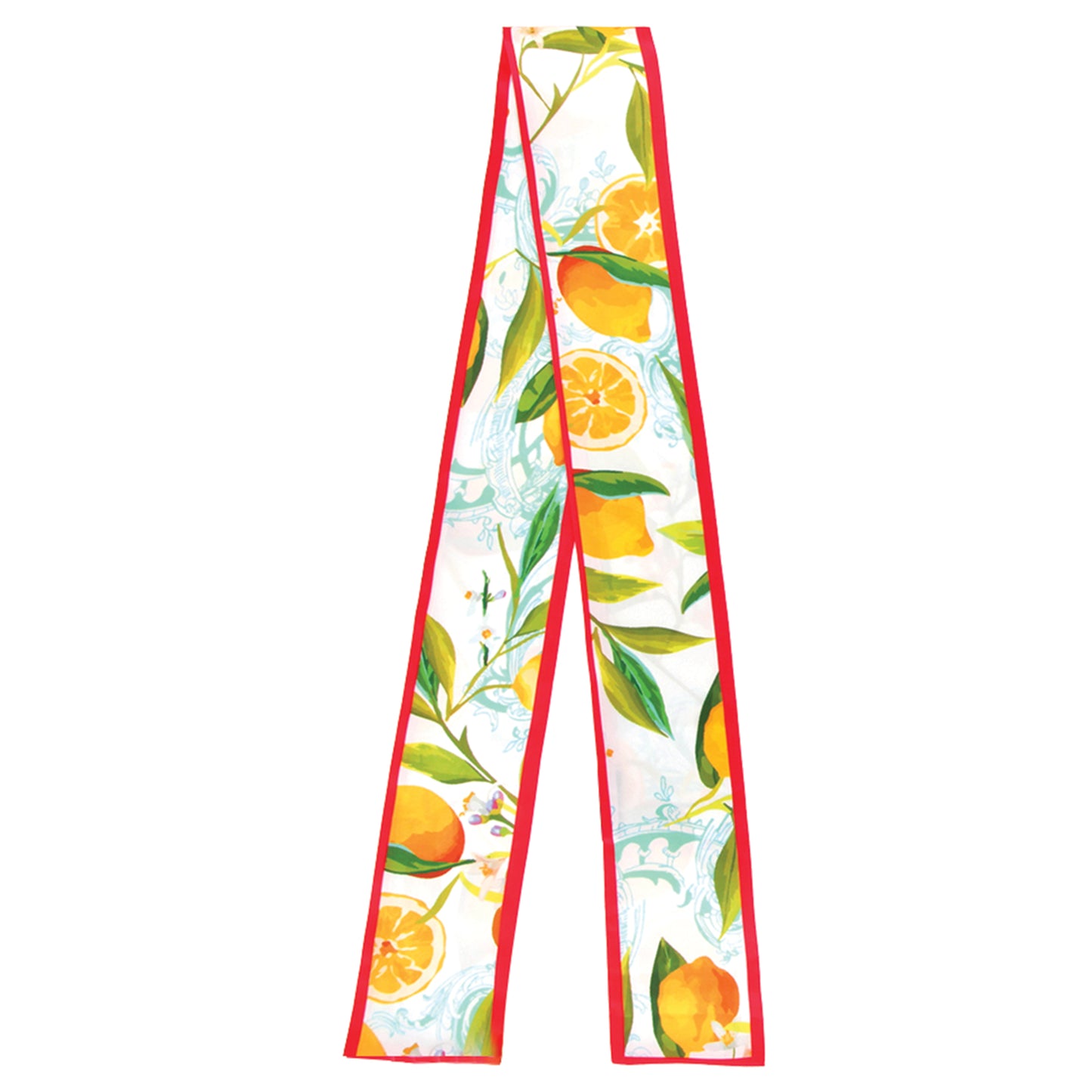 Lemon Print Skinny Scarf