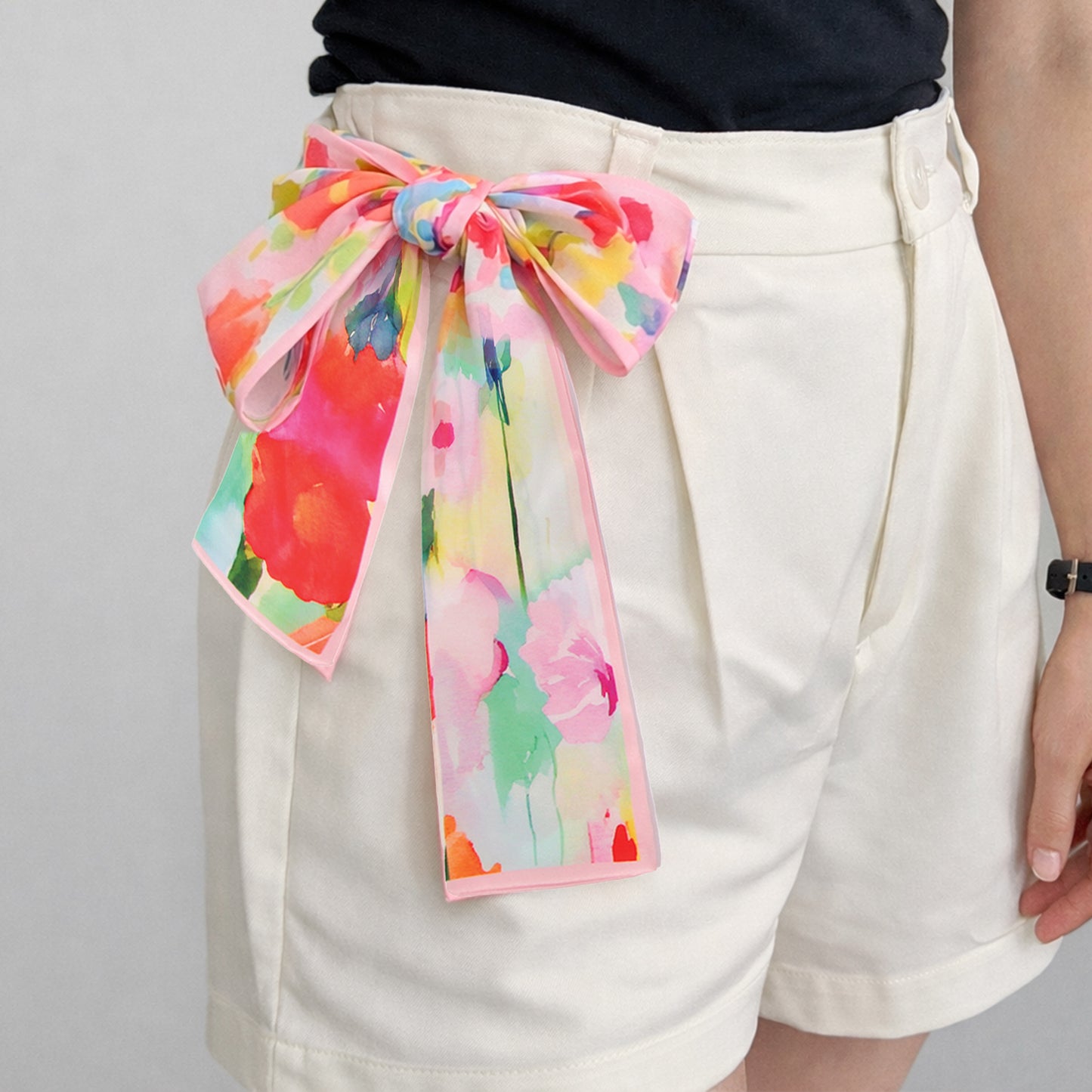 Watercolor Floral Skinny Scarf